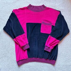 Vintage Boundary Waters Velour Women’s Sweatshirt, Size M, Black And Dark Pink